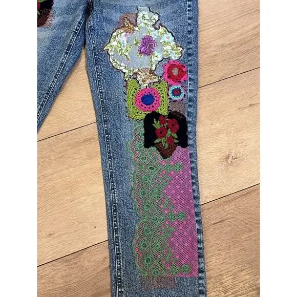 Antica Sartoria by Giacomo Jeans Cinque Beaded Embroidered Embellished Funky L - Picture 12 of 12